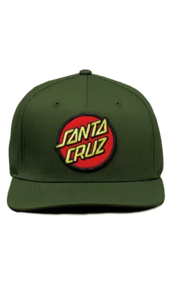 Santa Cruz Classic Dot Patch Snapback Cap Olive Green