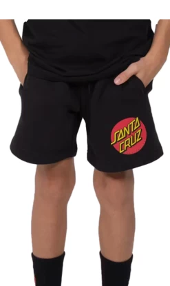 Santa Cruz Classic Dot Youth Track Shorts Black