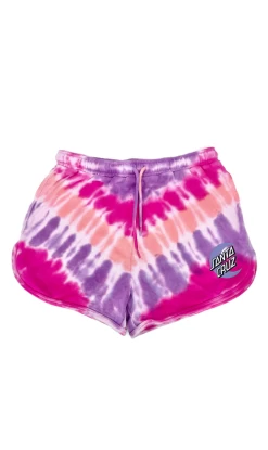 Santa Cruz Moon Dot Ladies Track Shorts Pink/Tie Dye