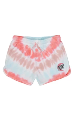 Santa Cruz Moon Dot Ladies Track Shorts Tie Dye