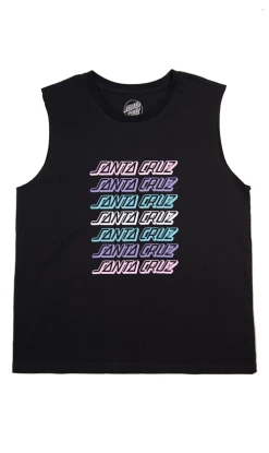 Santa Cruz Multiple Strip Ladies Muscle Tee Black
