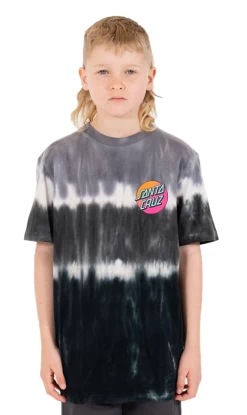 Santa Cruz Pop Fade Dot Youth T-Shirt Black/Tie Dye