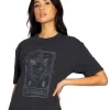 Rusty Self Made Fate Outline Ladies Boyfriend Fit Tee Washed Black