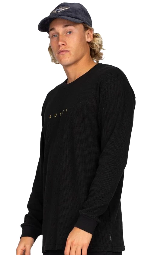 Rusty Short Cut Waffle Mens Long Sleeve Tee 3 Rusty Short Cut Waffle Mens Long Sleeve Tee - Image 3