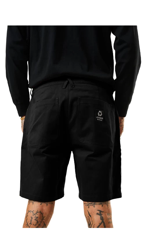 Afends Ninety Twos Mens Relaxed Fit Shorts Black 2 Afends Ninety Twos Mens Relaxed Fit Shorts Black - Image 2