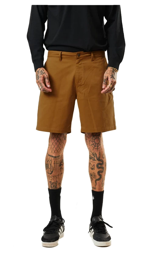 Afends Ninety Twos Mens Relaxed Fit Shorts Chestnut 1 Afends Ninety Twos Mens Relaxed Fit Shorts Chestnut