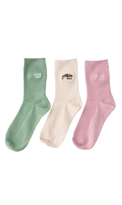 Stussy Designs Ladies Socks 3Pk Multi Coloured
