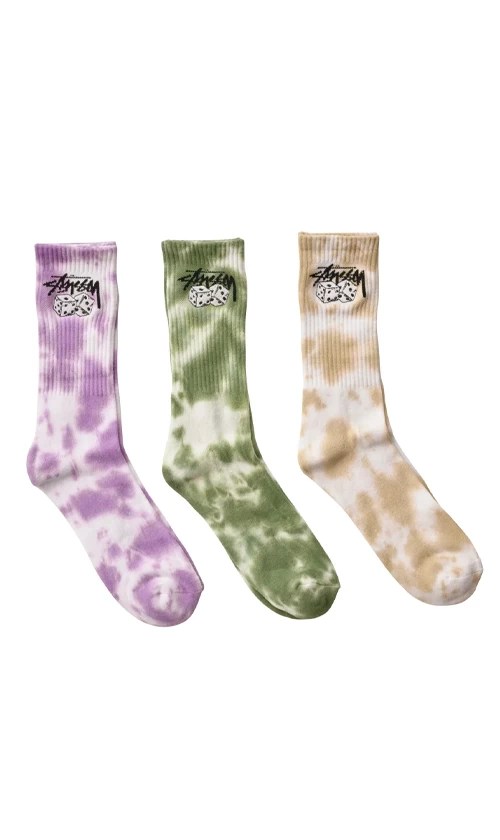 Stussy Pair Of Dice Mens Socks 3pk 1 Stussy Pair Of Dice Mens Socks 3pk