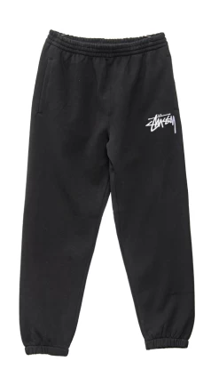 Stussy Solid Stock Embr Mens Trackpants Black