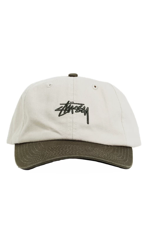 Stussy Stock Low Pro Cap Winter White/Dusty Green 1 Stussy Stock Low Pro Cap Winter White/Dusty Green