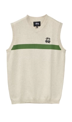 Stussy Stripe Dice Mens Vest Natural