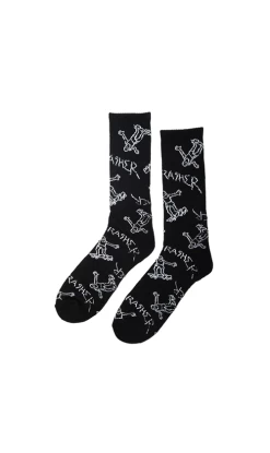 Thrasher Gonz Logo Crew Socks Black