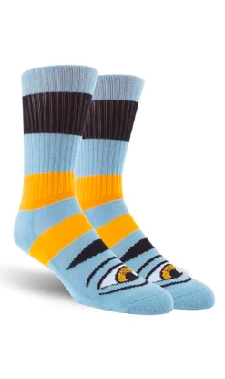 Globe Toy Machine Sect Eye Big Strip Socks Baby Blue