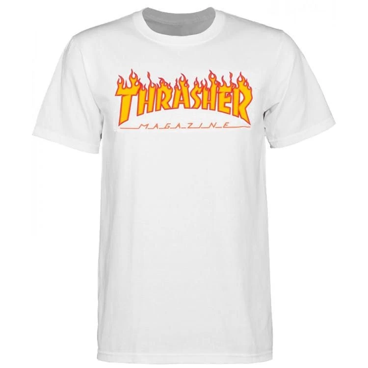 Thrasher Flame Mens T-Shirt White 1 Thrasher Flame Mens T-Shirt White